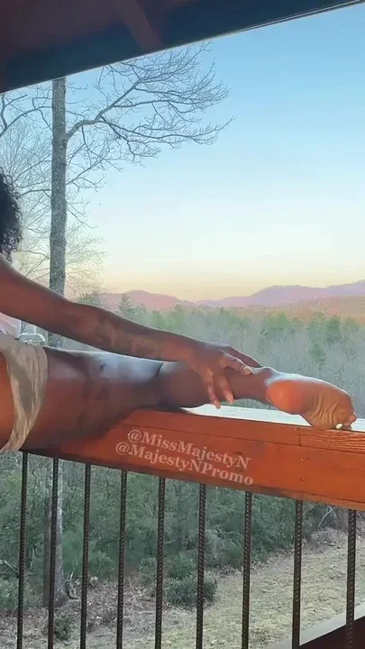 Ebony fucks both holes Clip 1