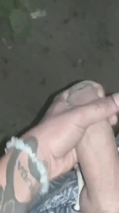 Night Vision Outdoor Cumshot While Walking POV