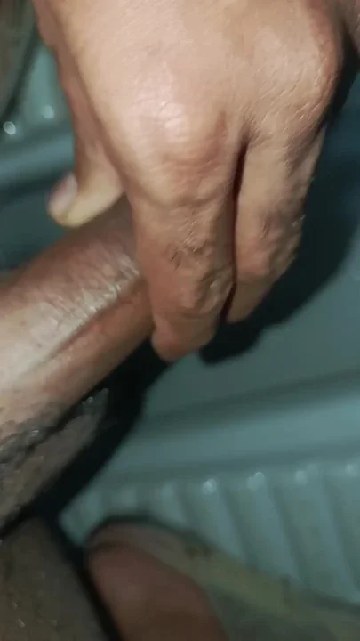 Asian fucking guy handjob with his penis after shower Clip 1