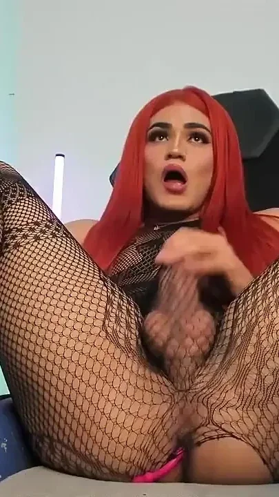 Beautiful and Hot Latina in Pantyhose Hides Her Cock