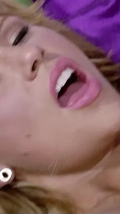 Slim blonde Teen with Beauty Face and perfect Body get facial after Deep Big