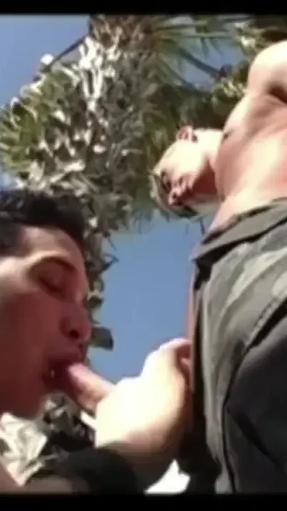 Two Latinos twink fucking in exhibit garden
