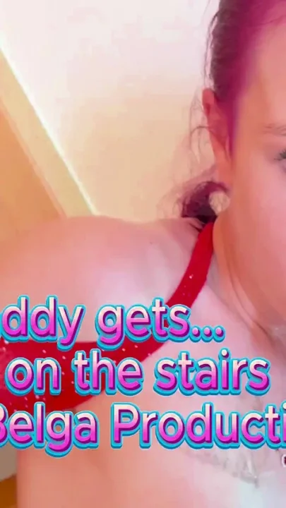 Stepdaddy Gets Fucks Young Redhead on Stairs
