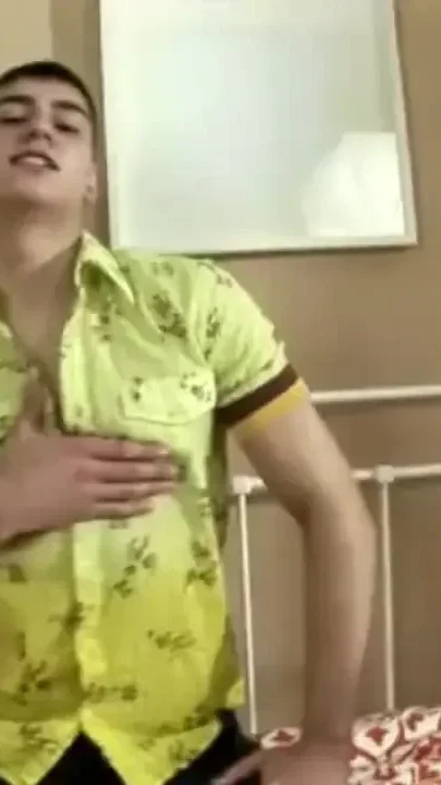 Kevin show his cock and fuck his ass with dildo
