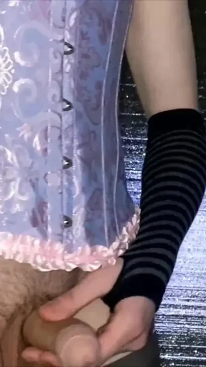 Trans femboy in corset and panties Clip 1