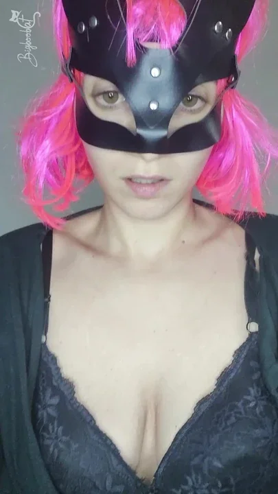 Hear my moans as I masturbate with my kitty mask and tits