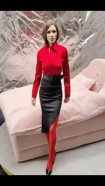 Cynthia in Red Blouse - Undressing