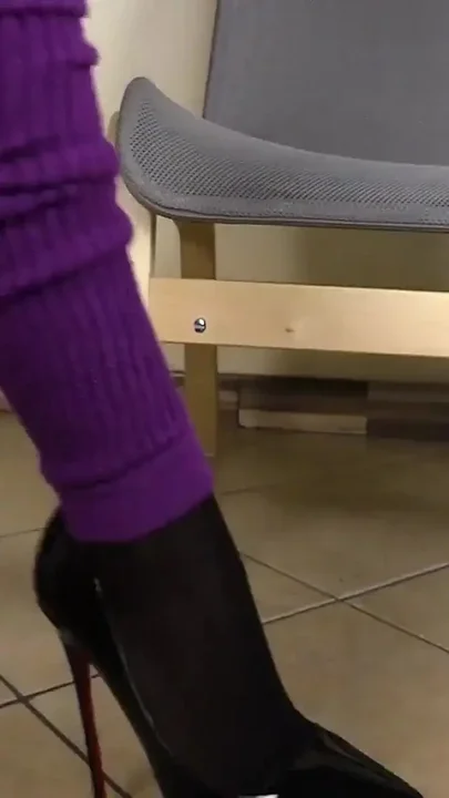 Gioia Dressed as a Sexy Witch in Black Pantyhose