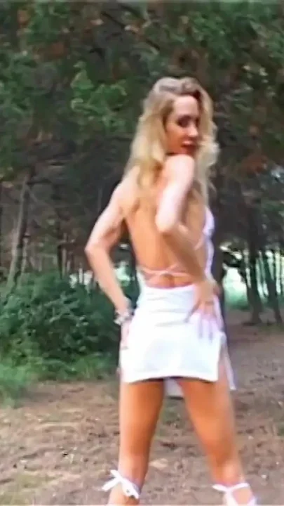Sidjey Collins Blonde Girl Making a Hot Strip in the Forest