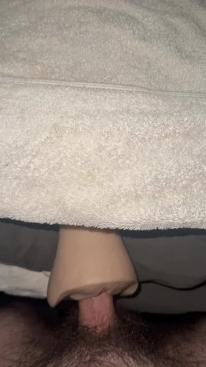 Fucking fleshlight until I shoot a fat rope of cum handsfree
