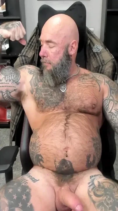 Smoking a cigar while jerking off