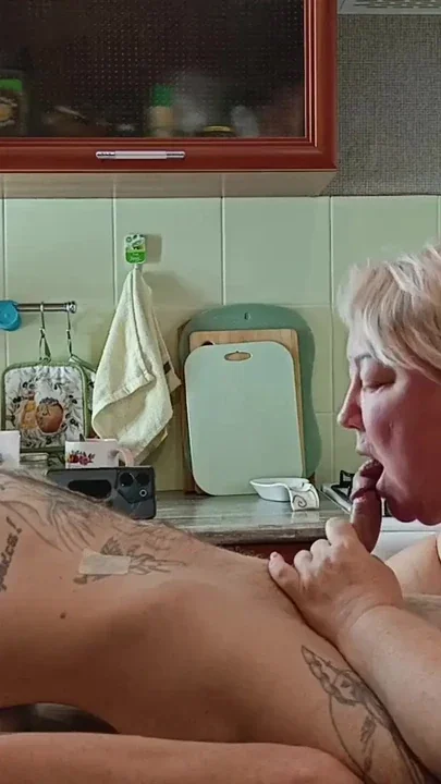 neighbor does deep throat blowjob and swallows thick cum Clip 3