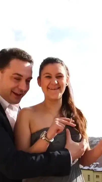 Andrea Dipre outdoor blowjob on the roof in Prague