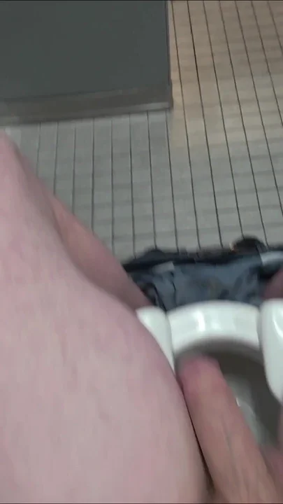 Restroom Play and a Glowstick in My Cock