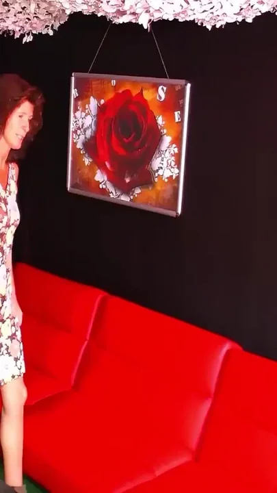 MILF with Big Tits Gets Fucked Hard by Muscular Guy on Red Couch