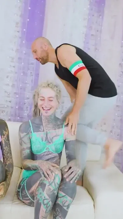 2 Hot Heavily Tattooed TEENS Hard FUCK world champion ATM gapes facial Clip 1