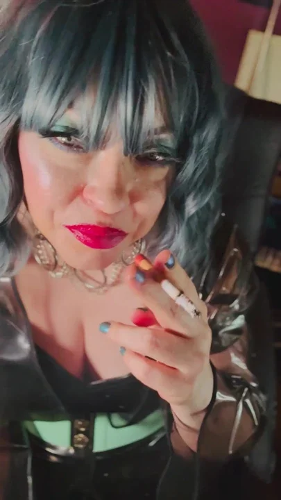 She's A PVC Dream Tina Snua Smokes 2 Cigarettes With Drifts Snap Inhales & OMI