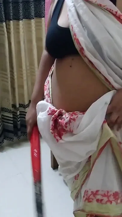 45 Year Old Beautiful Maid Fucked by Stepson While Sweeping the House - Maid