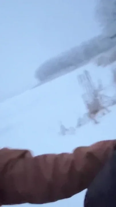 Outdoor Girl Almost Caught getting Dick Hard in the Snow Clip 2