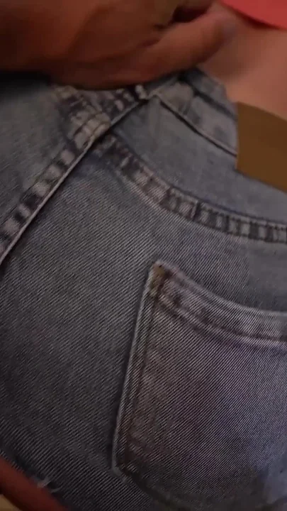 Fucked Hottie Through Hole in New Jeans and Cum in Mouth Clip 1