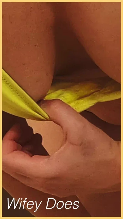 Wifey wears a skimpy yellow bikini