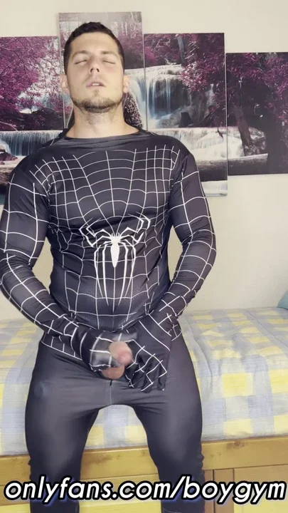 My COCK Cums With Spiderman Suit