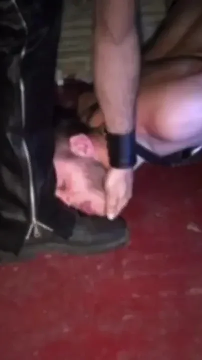 Slut submissed for boots leather of Arab