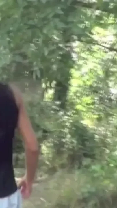 Straight boy used by his gay friend in exhib cruising outrdoor
