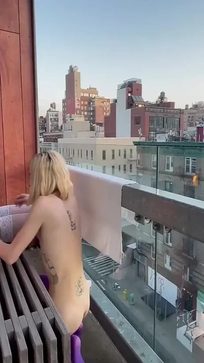 Crazy Public Orgasm on Highrise Balcony