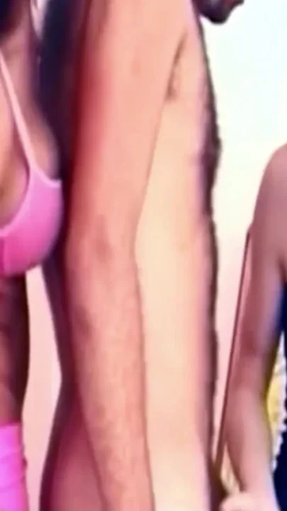 Extremely Hairy Guy Gets Anal Fucked in a Threesome with a Hot Big Tit Tranny