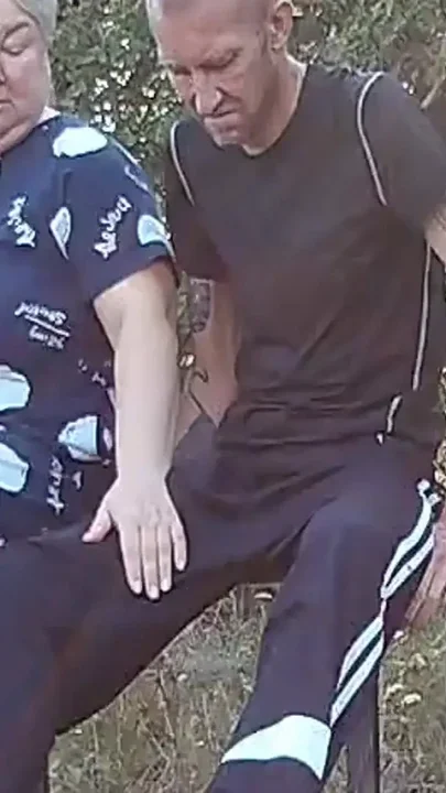 A Friend in a Park Jerks off My Dick on a Bench