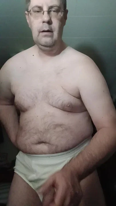Jerking my cock in white BVD briefs- no cumshot