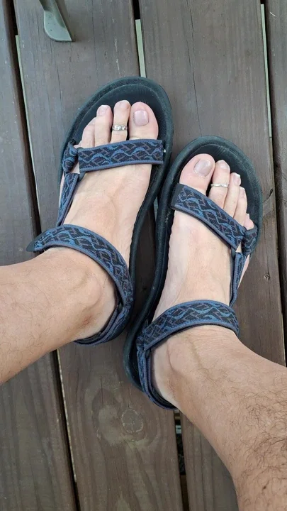 Do my feet look good enough to worship in Teva's