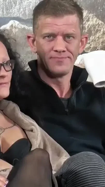 Sexy curly Milf sucks and fucks on huge cock on the couch