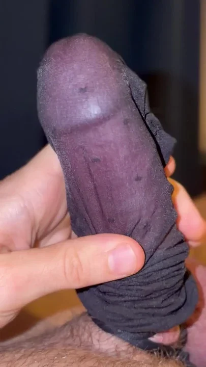 Bound & Milked with two nylon socks hot cum in my nylons