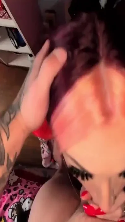 Maxxx Steele Matched on Tinder with Hot Goth Roommate so Fuck Her Throat and Cum