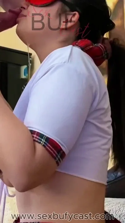 a high school Turkish girl dressed in a high school costume amateur deepthroat Clip 3