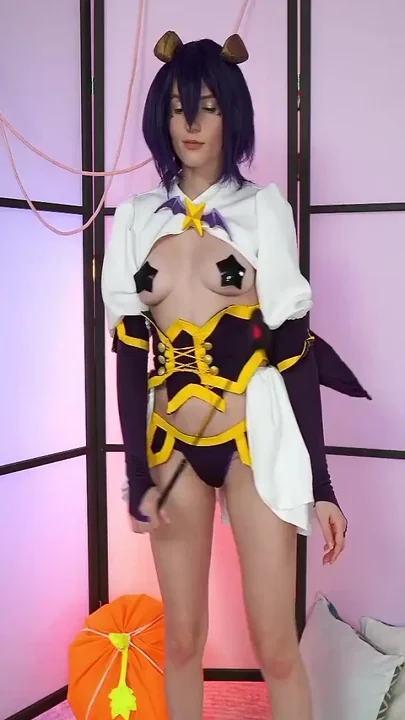 Pervent Utena Plays with Tits Dildo and Squirt