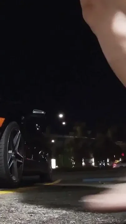 Mature Shemale Sissy is alone and horny in a car parking lot at night Clip 1