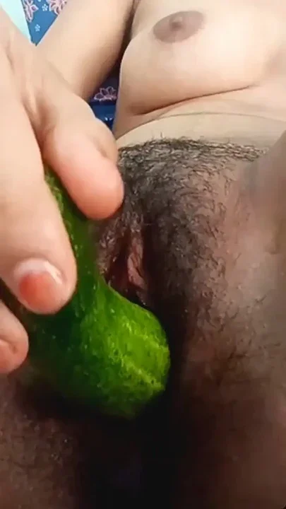 Teen college girl masterbating using cucumber Clip 1