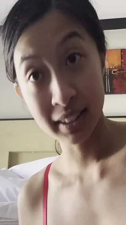 Hot Asian in Red Satin
