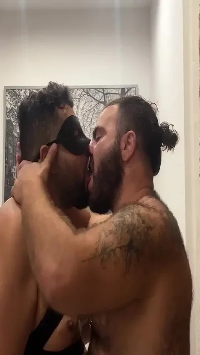 Hairy Bear Top Wrecks Blindfolded Bottom in Deep Doggy and Sloppy Deepthroat