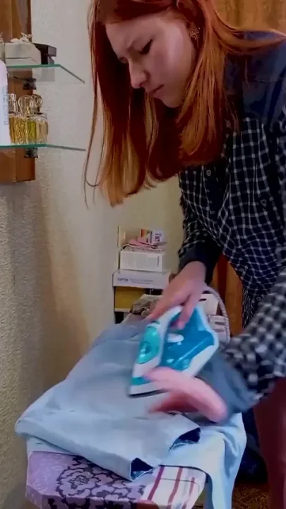 Fucked hard with a creampie for a badly ironed shirt