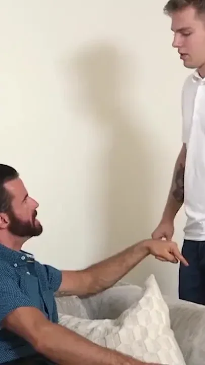 Possessive top disciplines sneaky bottom with hard fuck and huge load inside his