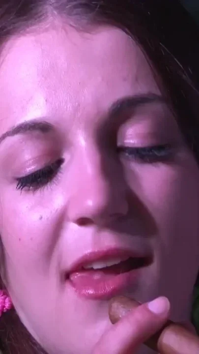 Pigtail teen smoking naked