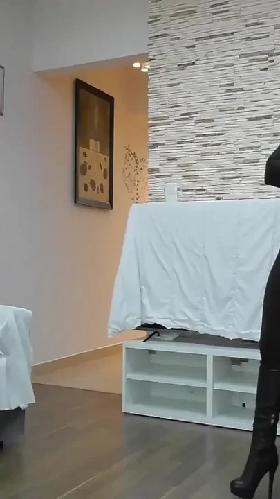 Horny MILF Stuffing Her Hand in Her Slaves Ass