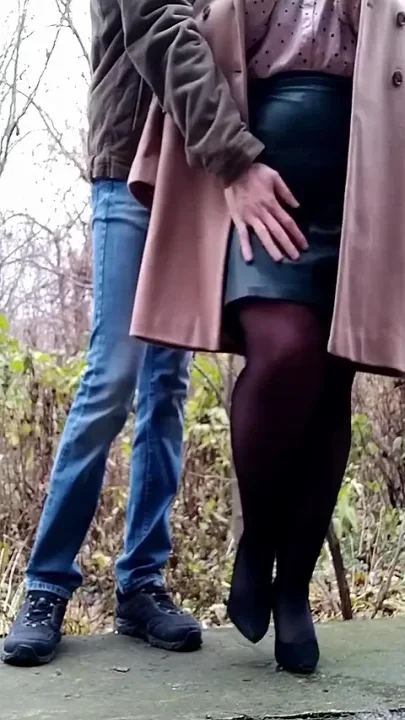 The Curvy Stepmother Pleases Her Stepson with Pissing on the Street Again