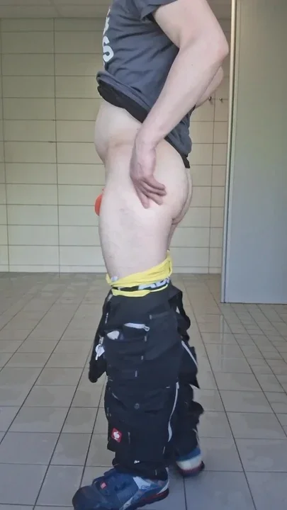 At work in the men's shower area