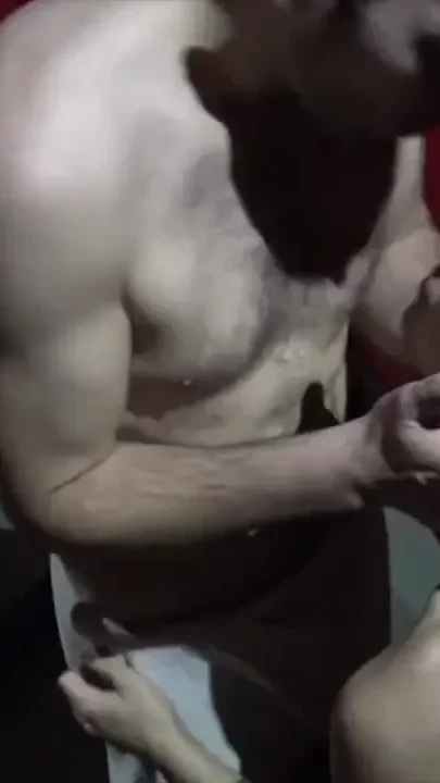 Brandon used bareback by the big cock of Fred