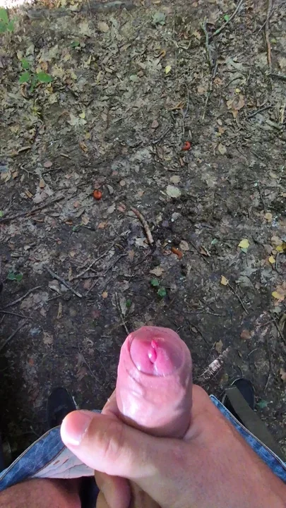 Ejaculation in the woods